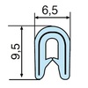 Rubber Edge protector profile PVC/Steel white 7031 L=100